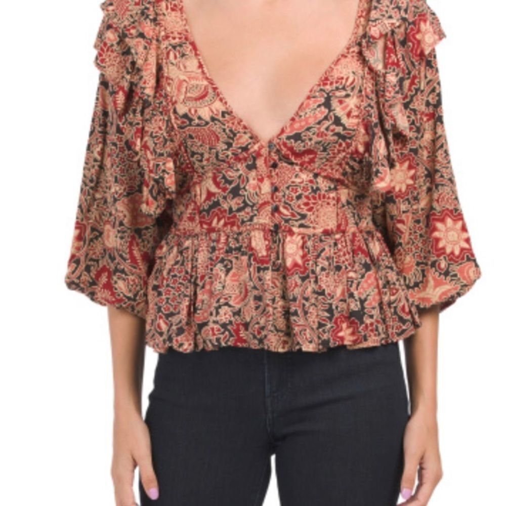 House of Harlow 1960 Jaipur Printed Blouse NEW with tags size medium - Picture 4 of 16